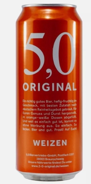 5,0 Original Weizen 1x 0,5L 5,0 Original Weizen 1x 0,5L